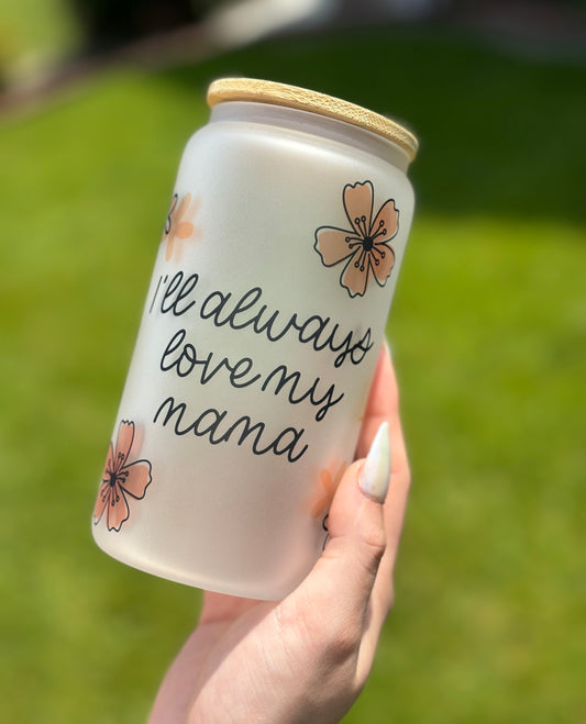 Mother's Day 16oz Frosted Glass Can