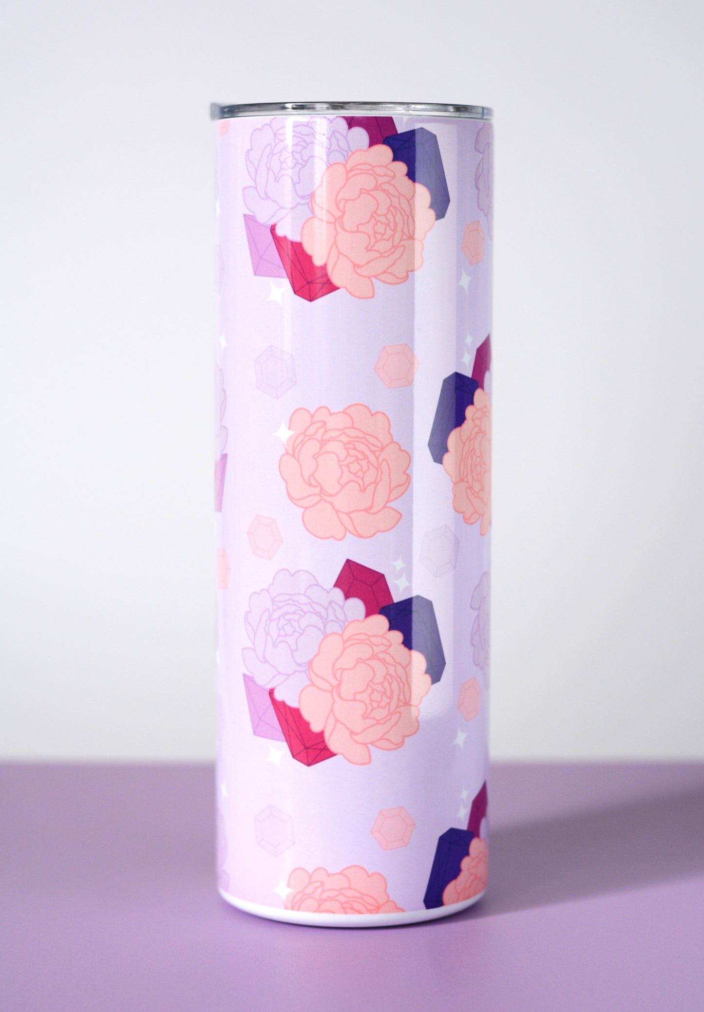 Pink/Purple Peonies and Jewels 20oz Tumbler